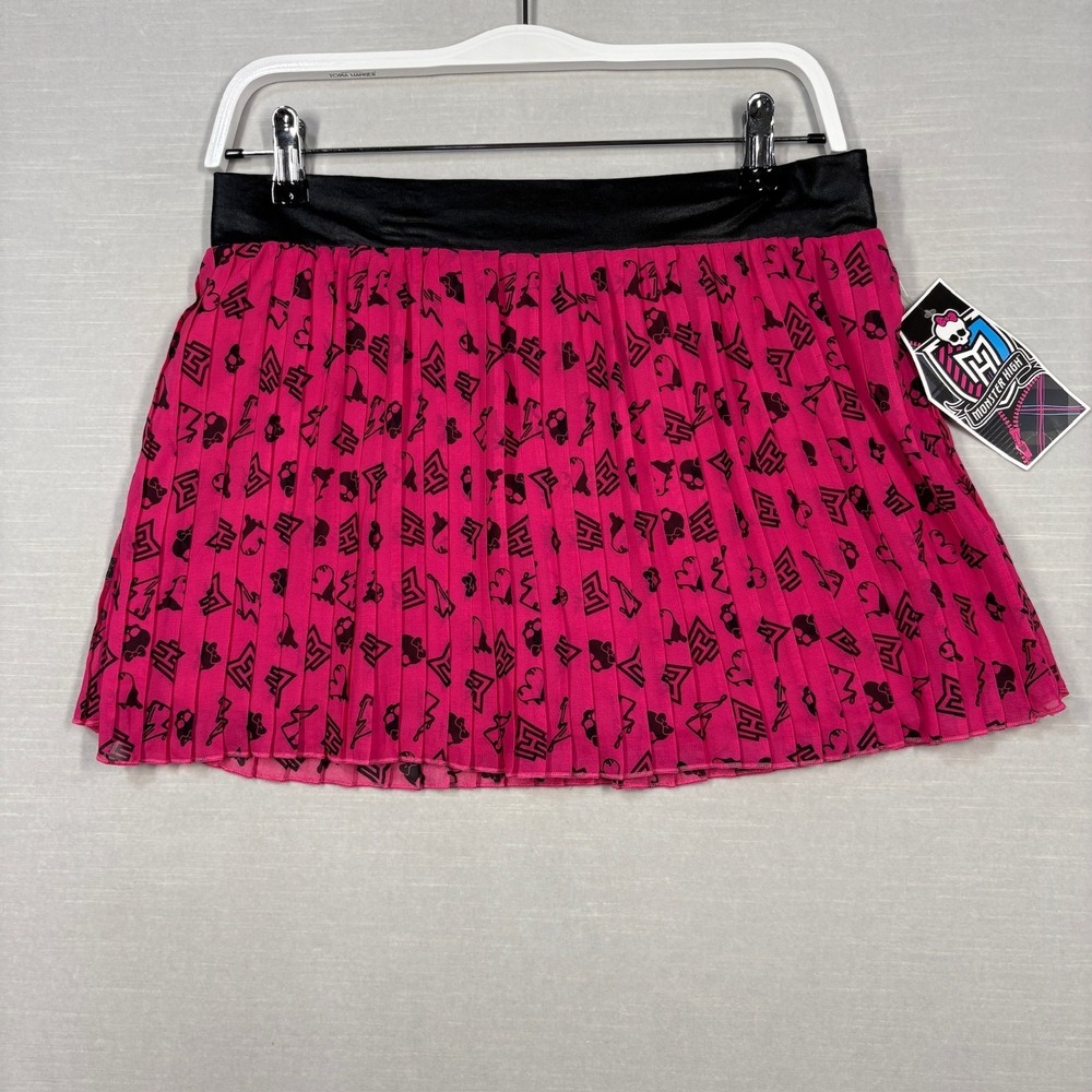 Monster High Pleated Skirt Girls XL 14-16 Pink Skort Skullette KMart 2014